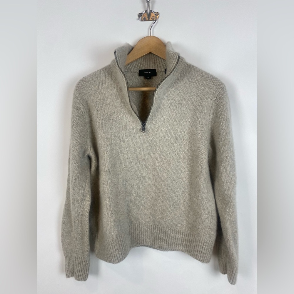 Vince Donegal Cashmere Quarter-Zip Sweater